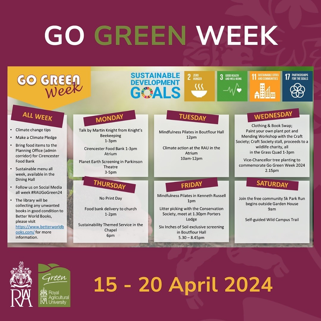 Today we are launching our first-ever Go Green Week on campus. Events have been organised throughout the week culminating in the screening of @sixinchessoil on Friday and a park run on Saturday! #RAUGoGreen24 #GrowWithUs