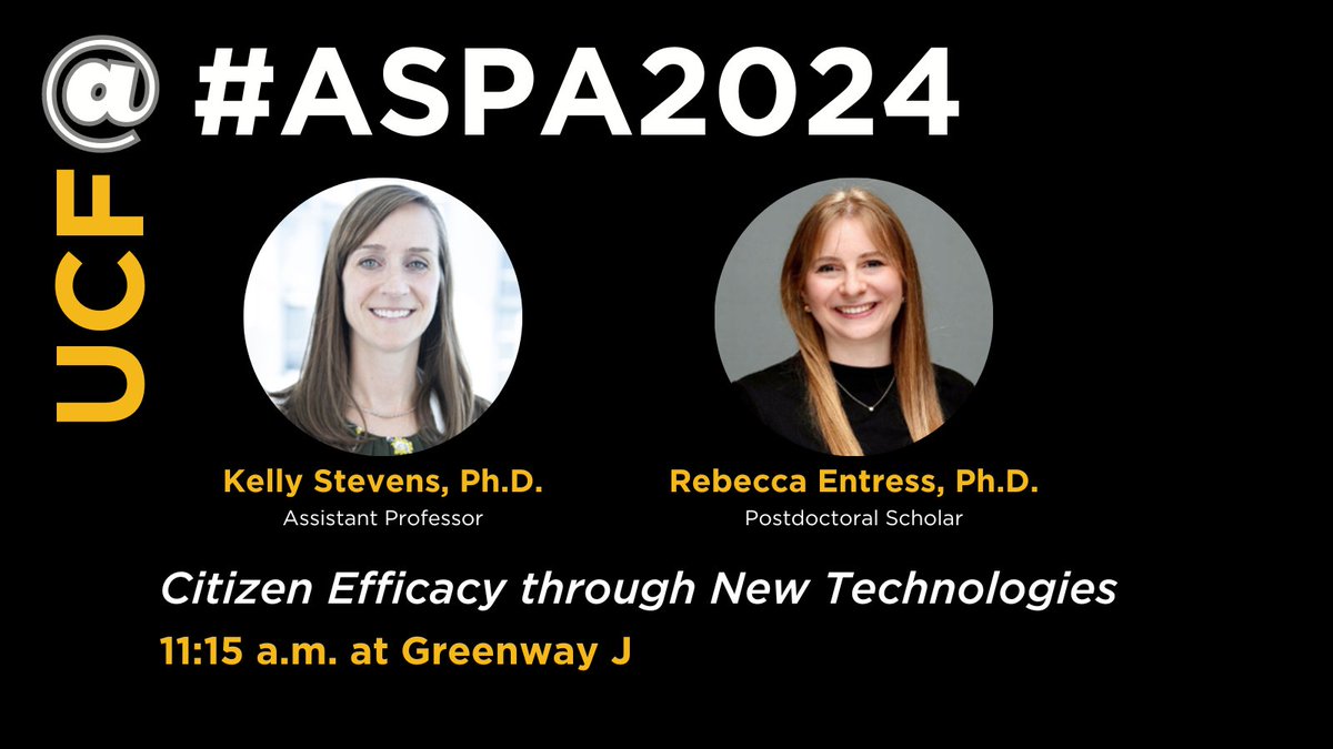 spaucf's tweet photo. It's not too late to show your love for #KnightNation at the @ASPANational conference! We have four more presentations taking place today by UCF faculty and students. #ASPA2024 https://t.co/hHNTrs36HH