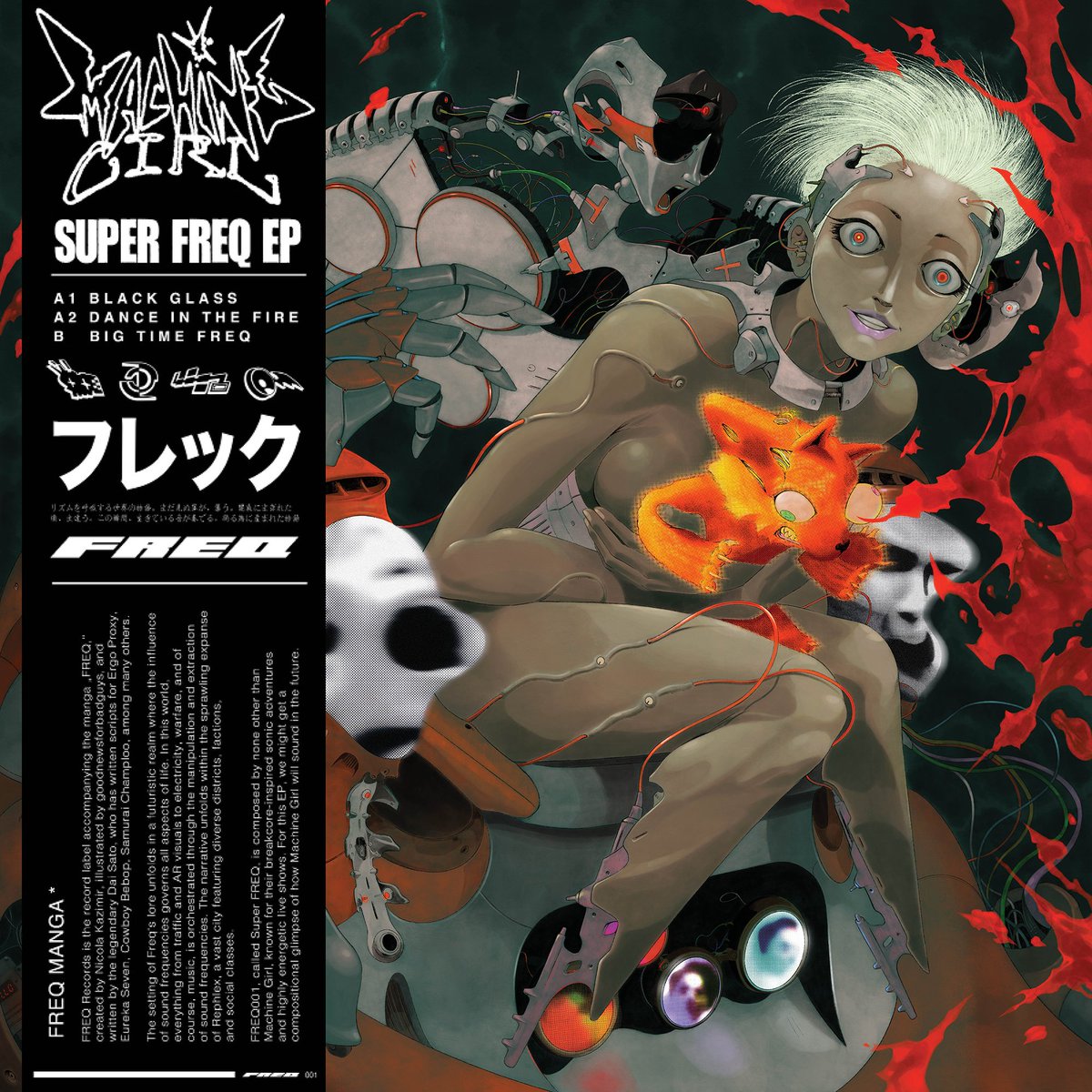 SUPER FREQ by @machin3gir1 is out now on every digital streaming + download platform incl. our and Machine Girl's Bandcamp pages. You can pre-order the vinyl record which will be out in 6 weeks on Bandcamp or on our Kickstarter incl. the manga.