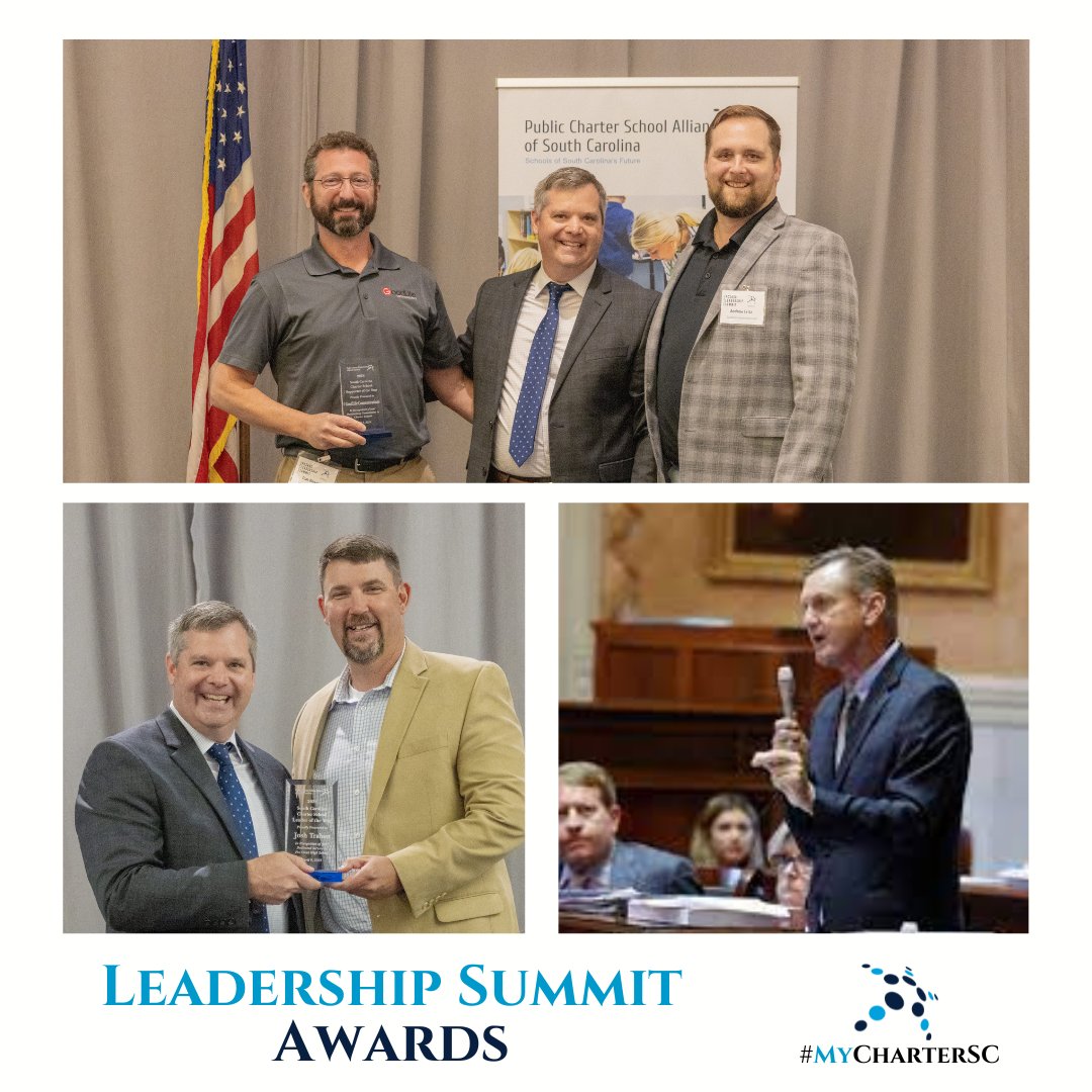Congrats to our 2024 Leadership Summit award recipients!
🏆Josh Trahan, @foxcreekhs - School Leader of the Year
🏆@GoodLifeCommSE - School Supporter of the Year
🏆Senator @SenTomDavisSC - Legislative Excellence
Your dedication is inspiring. Well-deserved recognition.#MyCharterSC