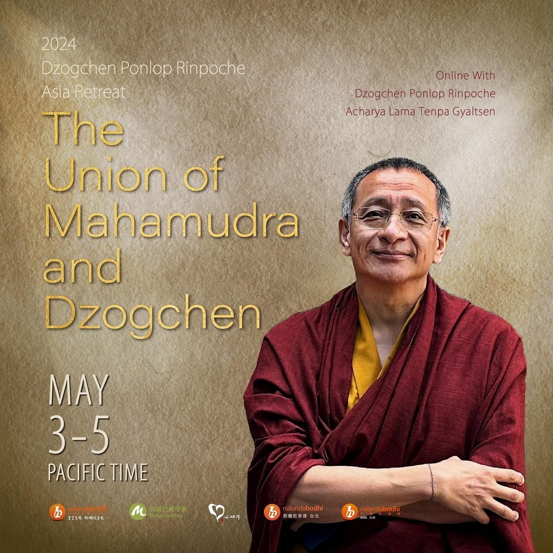 BDG news: Online Dharma: Dzogchen Ponlop Rinpoche to Lead “The Union of Mahamudra and Dzogchen” Retreat

Read here: bit.ly/3W688CC

#buddhism #vajrayana #tibetanbuddhism #taiwan #nepal #india #meditation #buddhistpractice #mind #nalandabodhi