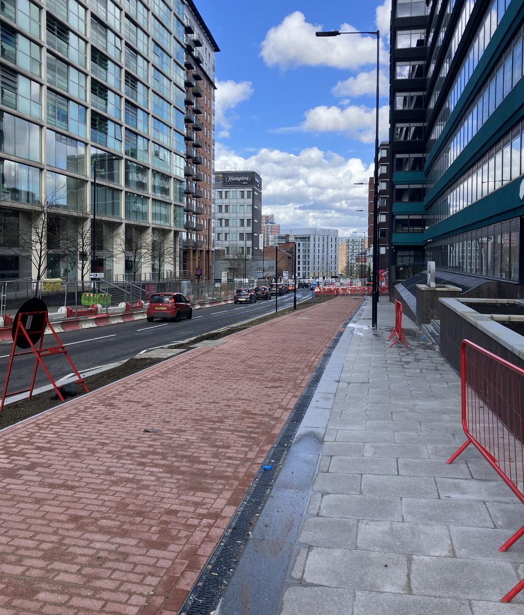 It's great to see the progress with new pavements and cycle at West Bar. Better walking and cycling routes are being created between West Bar, Kelham Island & Sheffield city centre. Our scheme involves footpath widening, new cycle routes and new Grey to Green landscaping.