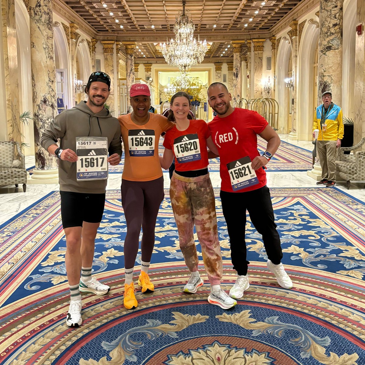 IT'S RACE DAY FOLKS!!!! Our incredible (RED) Runners are currently waiting to start!!! Track them in the @BostonMarathon app and support their fundraising efforts here: givengain.com/campaign/choos… @dopequeenpheebs @churchill_dan