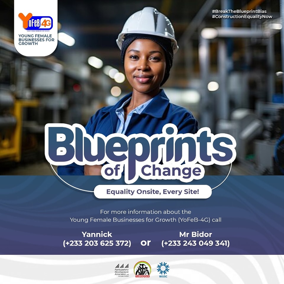 pdaghofficial's tweet photo. #Impact voice on young Female Businesses for Growth Project
#YoFeB-4G #PDA #AAG #WUSC #Youngwomenskilled #Businessformalization #BOSCHandKNAUF
#Mentorship #YoungFemaleBusinesses #womeninconstruations
#BreakTheBlueprintsequal #constructionequality https://t.co/t2I23MzpQq