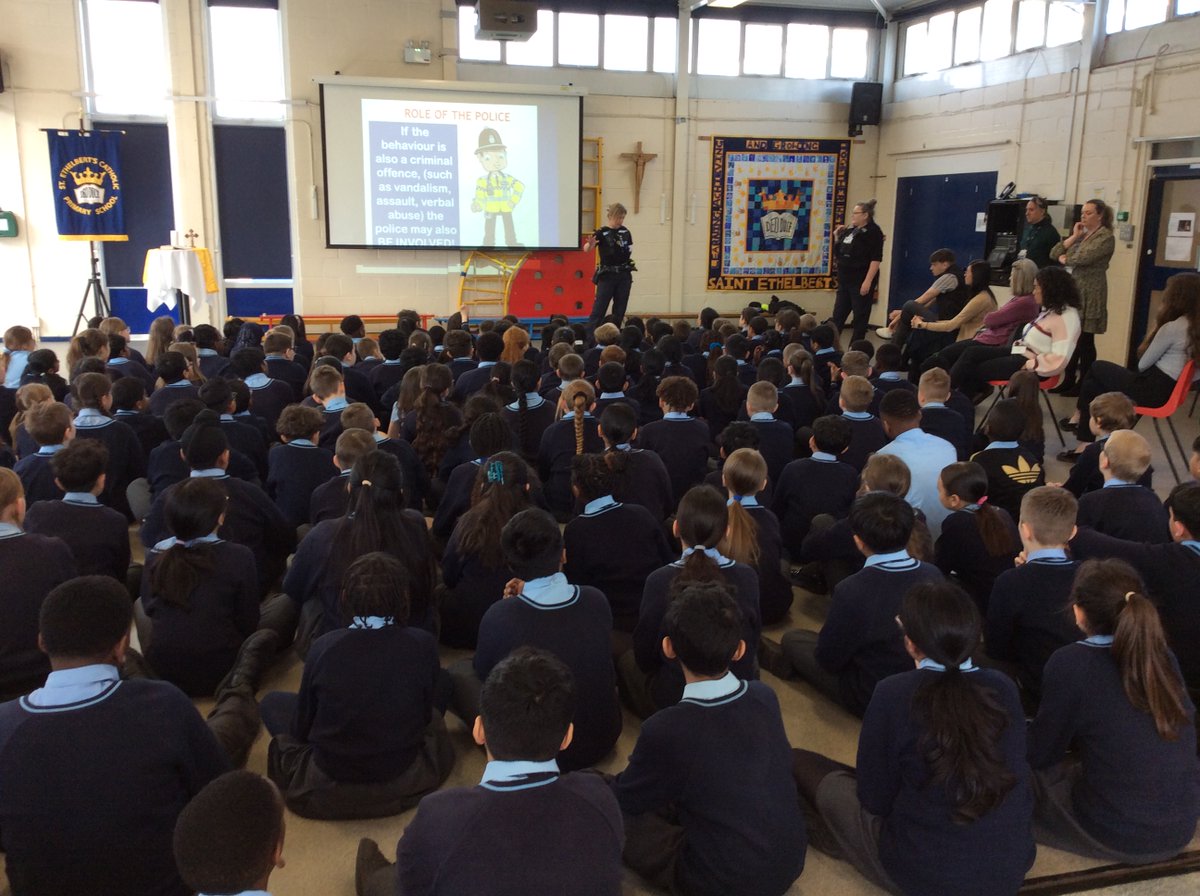 EthelbertsSch's tweet photo. Our local PSCO's came to speak to our school today about being a good citizen. We learnt how to be supportive in our local community, about anti-social behaviour, being safe on-line and water safety #PSCO #citizenship #keepingsafe https://t.co/ECxemshym0