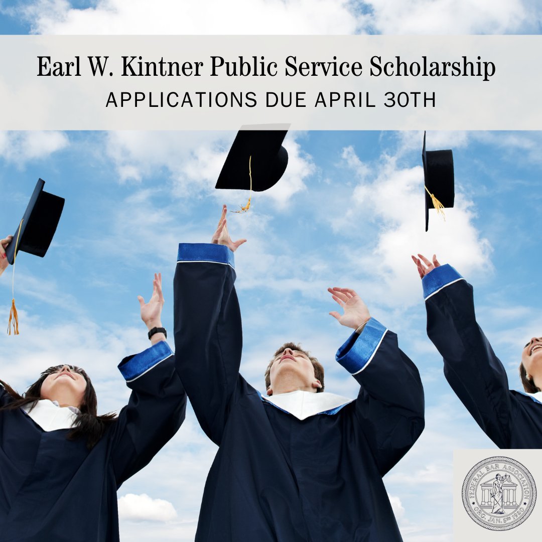 Applications for the Earl W. Kintner Public Service Scholarship are due April 30th! Learn more and apply here: ow.ly/LO1j50RfS1w