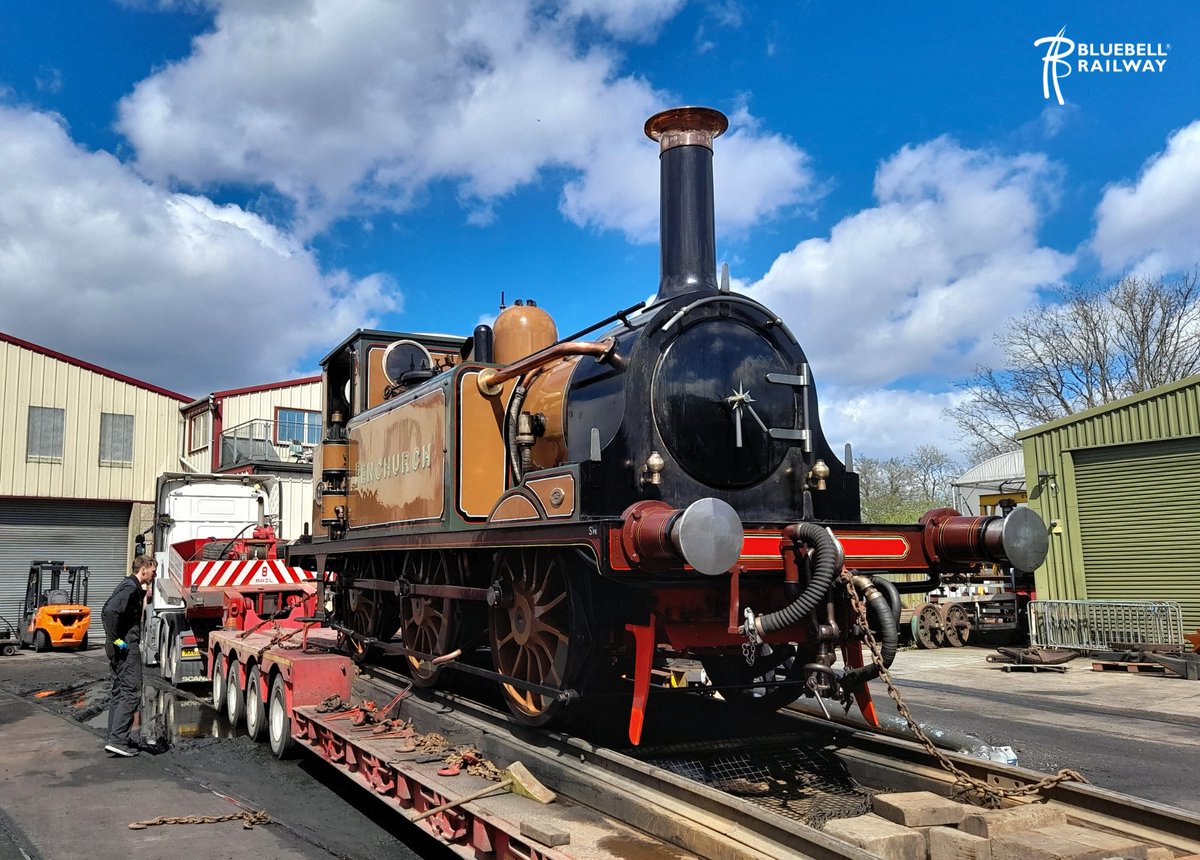 'Fenchurch' Heads Away On Holiday! Our Stroudley 'Terrier' is now loaded up on the low loader, ready for its trip to the @svrofficialsite to take part and star in their Spring Steam Gala weekend. Here the engine is seen loaded up at Sheffield Park earlier today.