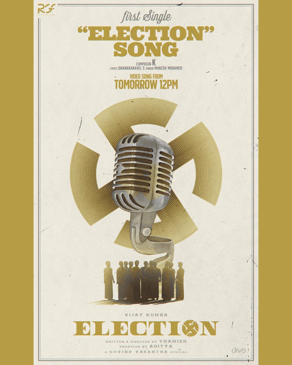 Get ready for the first single from the ELECTION campaign, releasing tomorrow! 

@vijay_B_Kumar #RGF02 @reelgood_adi