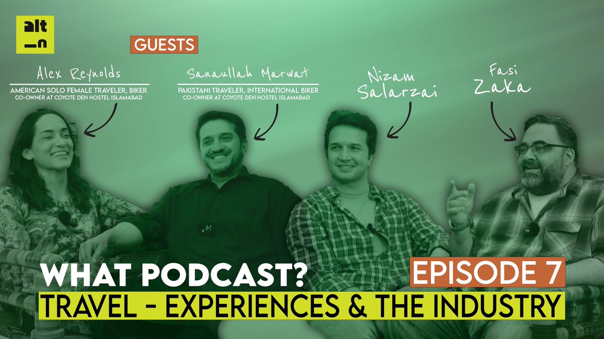 In 7th Episode of ‘What Podcast?’ @fasi_zaka and @salarzai_ sat down to discuss tourism, tourist industry in Pakistan & the world, food & culture with @lostwpurpose who’s bike tours have taken her across the world, and Sanaullah Marwat from Pakistan. LINK:youtu.be/C5HOO-eGdxU?si…