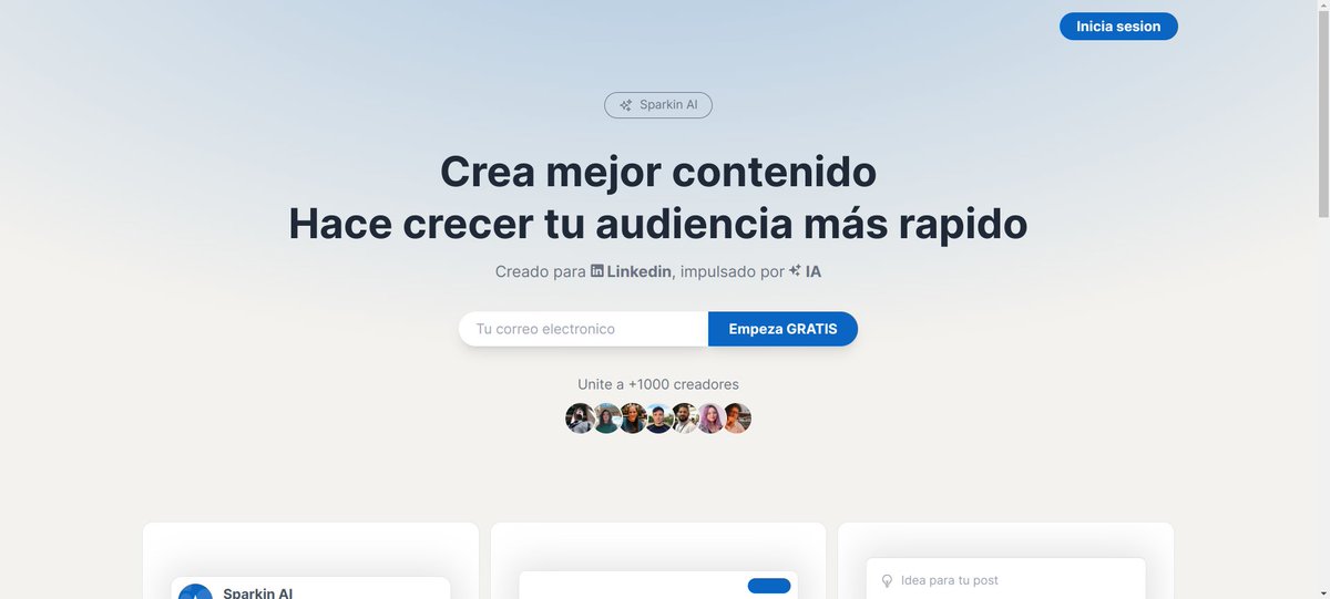 Sparkin_AI's tweet photo. Buscamos desarrollador web para terminar la landing page! Postulate en los comentarios y te mandamos un DM 🙌. 

https://t.co/kZnec6lS4Y

#Marketing #AI https://t.co/QHP6Wn5TqH