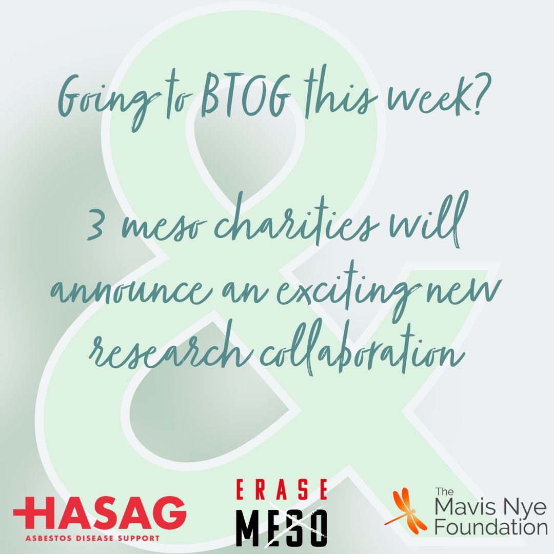 Team_HASAG's tweet image. Delighted to announce our collaboration with fellow meso charities Erase Meso and Mavis Nye Foundation. We are jointly funding a brand new meso research fund called The Meso Collective.  More to come..

#BTOG24 #mesocollective #mesothelioma #hasag #erasemeso #mavisnyefoundation