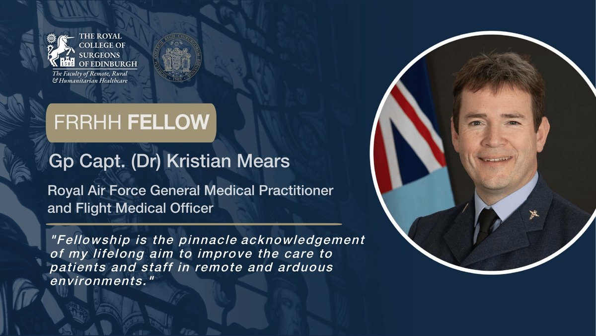 New Fellow, Capt. Kristian Mears is a Royal Air Force General Medical Practitioner and Flight Medical Officer. In the military, he has undertaken activities such as, aeromedical retrieval and medical response worldwide. Read more: bit.ly/43uYfjN #FRRHHFellow