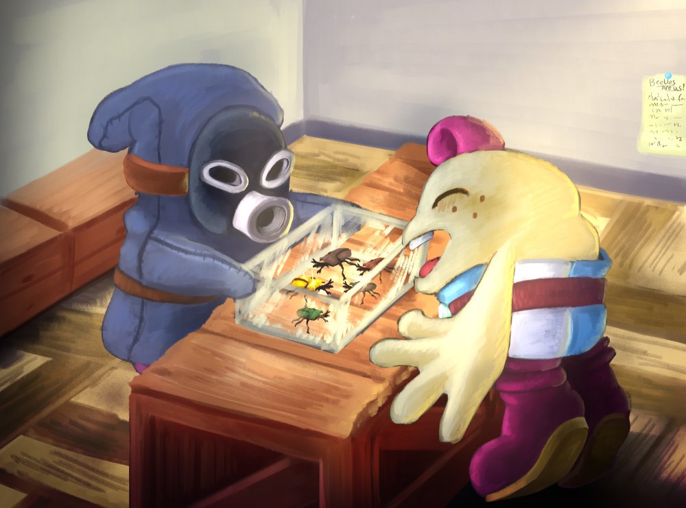 lewa_Mata's tweet photo. Happy Mallow Monday!

Today Mallow has been busy collecting some little critters for the one and only "Beetles Are Us!" Store in Seaside town. 
With the trained eye of a Snifit and range of beetles, let's hope these pay off...

#mallowmonday #mallow #smrpg #snifit https://t.co/fQeZfZzsqC