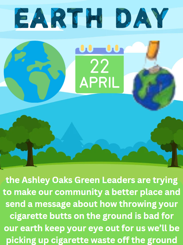 Ashley Oaks GREEN Leaders (@aogreenleaders) on Twitter photo Celebrate the upcoming Earth Day! What can you do to help the planet on the 22nd this month? This is what we will be doing! <a href="/TVDSB/">Thames Valley DSB</a> <a href="/AshleyOaksPS/">Ashley Oaks PS</a> Celebrate the upcoming Earth Day! What can you do to help the planet on the 22nd this month? This is what we will be doing! <a href="/TVDSB/">Thames Valley DSB</a> <a href="/AshleyOaksPS/">Ashley Oaks PS</a>