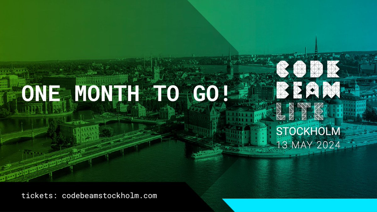 Let the countdown begin! We're only 4 weeks away from the celebration of 30 years of Erlang conferences! 🥳 Join us for unforgettable two days (conference + training) focused solely on BEAM technologies. codebeamstockholm.com And have we mentioned the afterparty hosted by…