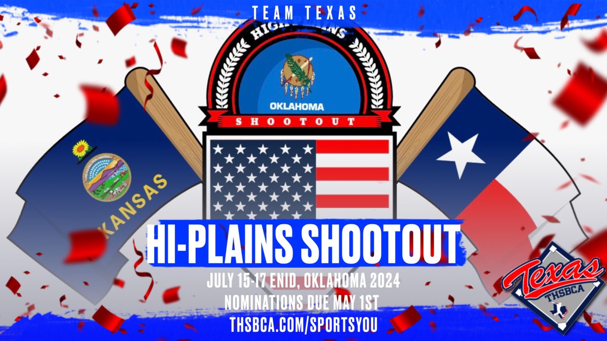 @thsbca Team Texas / Hi Plains Shootout nominations due May 1st. Link on @sportsYou and THSBCA website @RexRexsanders @eric4steer @2ATxHSBaseball @3ATxHsBaseball @4ATxHsBaseball @5ATxHSBaseball @Texas6ASports @6ATxHSBaseball