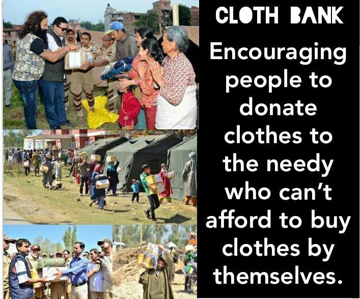 Clothes is a basic necessary, but surprisingly not many people in our society are able to purchase it. Helping our society means helping our people. Saint Dr Gurmeet Ram Rahim Singh Ji Insan and followers of Dera Sacha Sauda. 
#ClothBank.