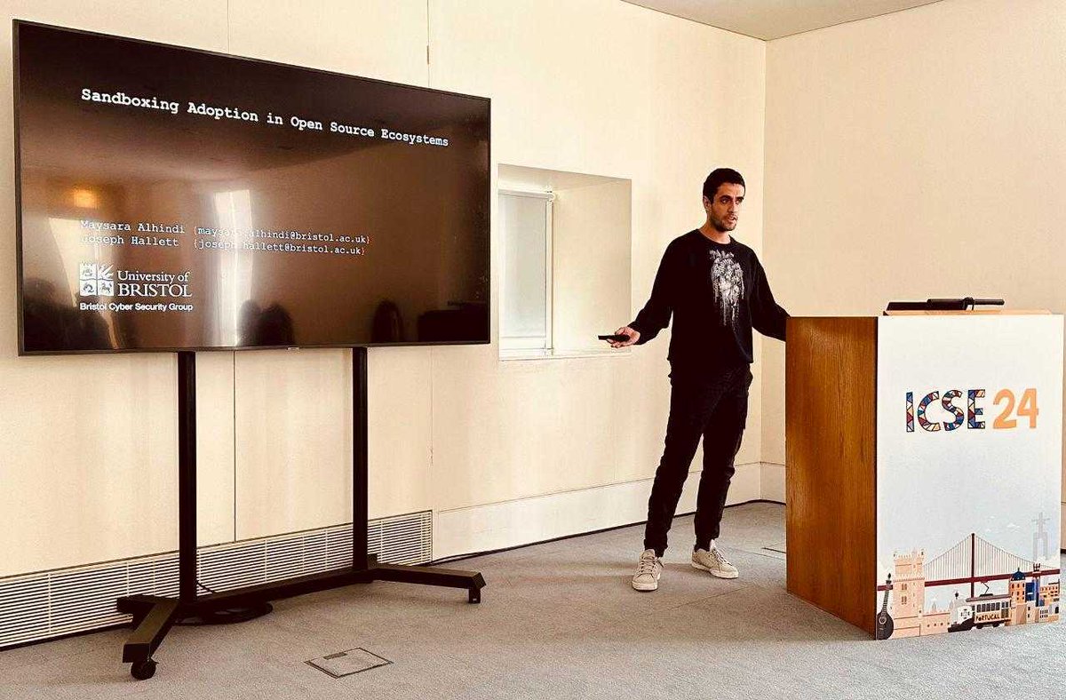 CyberSecCDT's tweet image. A few snaps of CDT student Maysara at @ICSEconf talking about Sandboxing Adoption in Open Source Ecosystems
#cybersecurity #icse2024