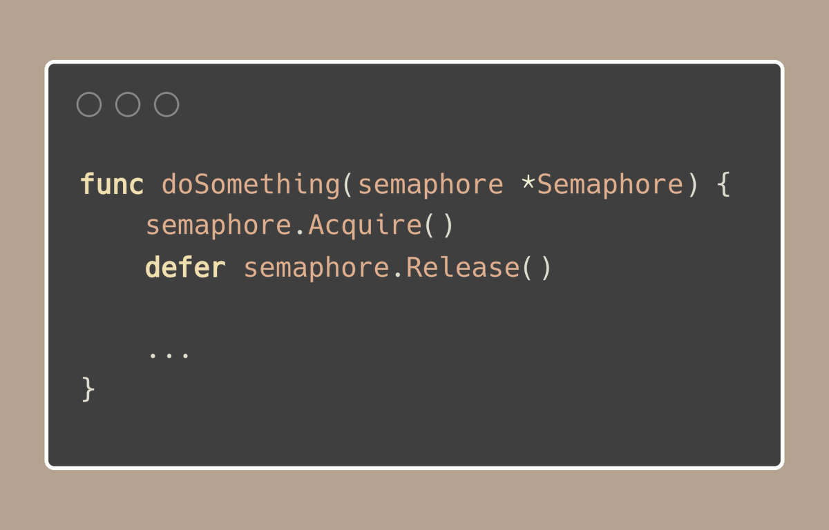 💡Golang Tip #77: Buffered channels as semaphores to limit goroutine execution When we need to manage 'how many goroutines can access a resource simultaneously', using a semaphore is a reliable approach. We can create a semaphore using a buffered channel, where the channel's…