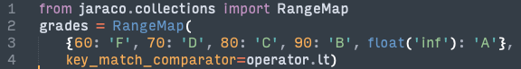 jaraco's tweet photo. @ozanyrc In Python, the jaraco.collections.RangeMap attempts implement a solution to this pattern generically. https://t.co/rQ2ebzzSNo