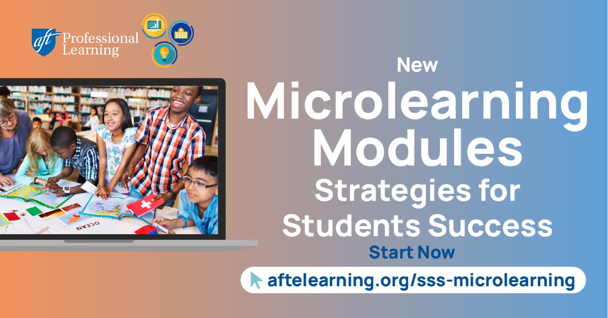 Unlock the secrets to student success with Microlearning!🔑 As a member of @AFTunion, you have exclusive access to strategies that truly make a difference in children's lives and our communities! Dive in now 👉 aftelearning.org/sss-microlearn… @LisaDickin28792 @SarahElwellDC @MarlaUcelli