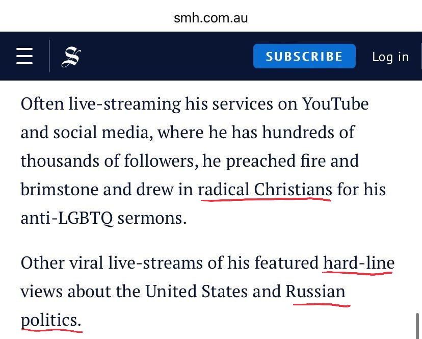 🚨The Sydney Morning Herald accuses #stabbing victim Bishop Mari Mari of preaching to 'radical Christians'. They are not radical. They are just saying NO to the Government's woke agenda. It's OK to say NO!