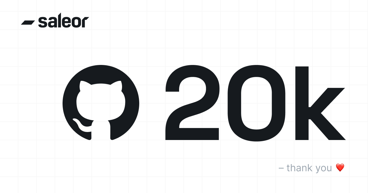 ⭐️ 20,022 and counting! A big ‘thank-you’ to our community for your trust, support, and contribution to making Saleor a better product.