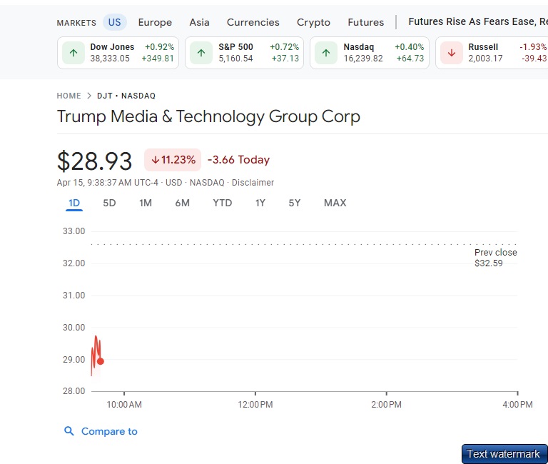 As Trump's criminal trial begins his big billion dollar investment score is shrinking. Does anyone know what if any cash Trump paid for his original interest in Truth Social that merged with the SPAC? Trying to determine price that it has to reach to turn his gain into a loss.