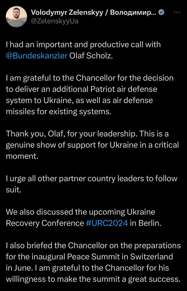 Traurige Täuschungsmanöver! Deutschland steht gegen Widerstände an der Seite der Ukraine und hält seine Zusagen ein statt nur leere Worte zu verlieren. Manch anderer in Europa ist nur bereit zu liefern, wenn Deutschland das bezahlt. Das weiß auch Zelenskyy.