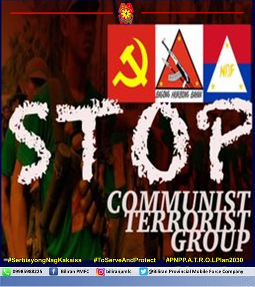 STOP COMMUNIST TERRORIST GROUP
#𝙏𝙤𝙎𝙚𝙧𝙫𝙚𝘼𝙣𝙙𝙋𝙧𝙤𝙩𝙚𝙘𝙩
#SerbisyongNagkakaisa
#BagongPilipinas
#PNPPATROLPLAN2030