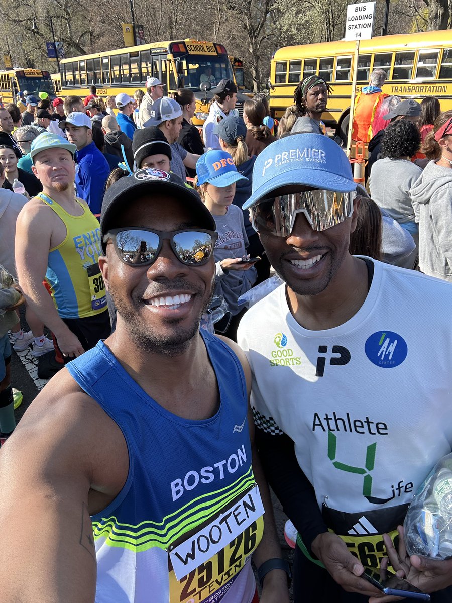 W I L D! If you needed a sign from the universe this morning! Out of all 30,000 runners, I randomly met the ONLY other Wooten in the race! Pierre and I are first timers! #BostonMarathon @bostonmarathon