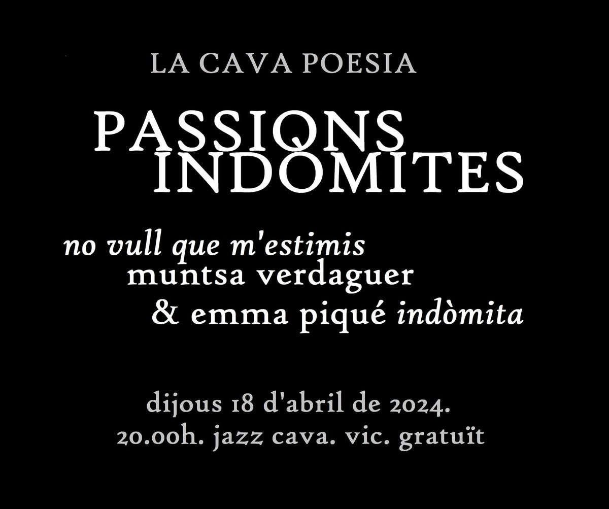 CavaPoesia's tweet photo. Aquest dijous! https://t.co/BujbKGfdOv