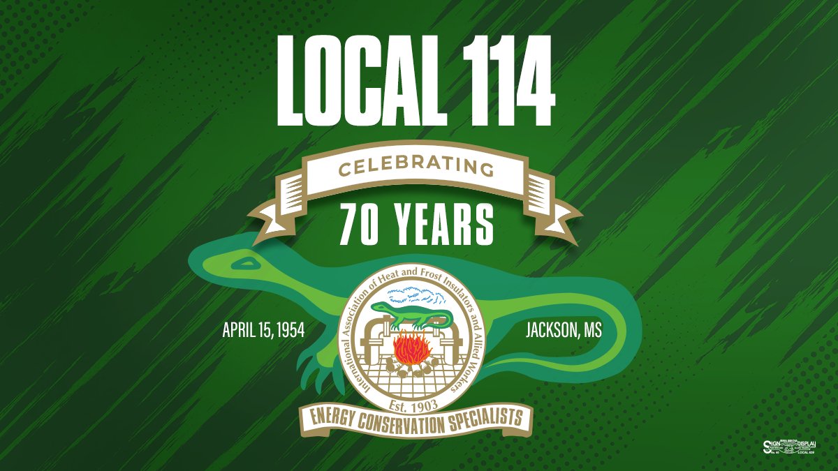 Thank you to the brothers and sisters of Local 114 for making their Local so great! Today they celebrate 70 years as a member of our International Union.