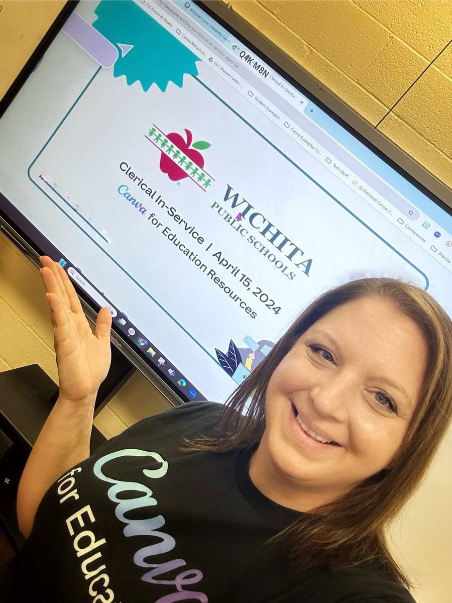 So excited to share the #CanvaLove today with @WichitaUSD259 clerical staff! Stop by room E12 and level up your communications with @CanvaEdu! #CanvaEdu #CanvaForCommunications