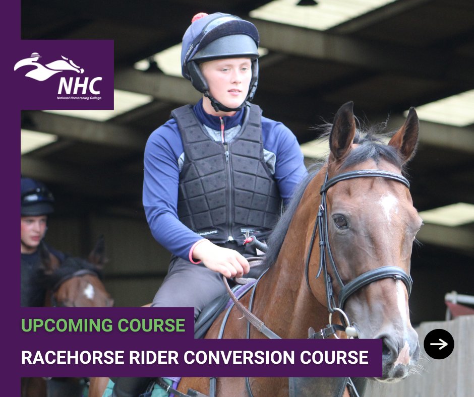 🔜 Upcoming Courses | Racehorse Rider Conversion Course (Riding Assessment) 📅 Tuesday 30th Apr 2024 📅 Tuesday 28th May 2024 This course is suitable for those who ride currently but would like to learn to ride Racehorses on the Gallops Details 👉 bit.ly/RacehorseRider…