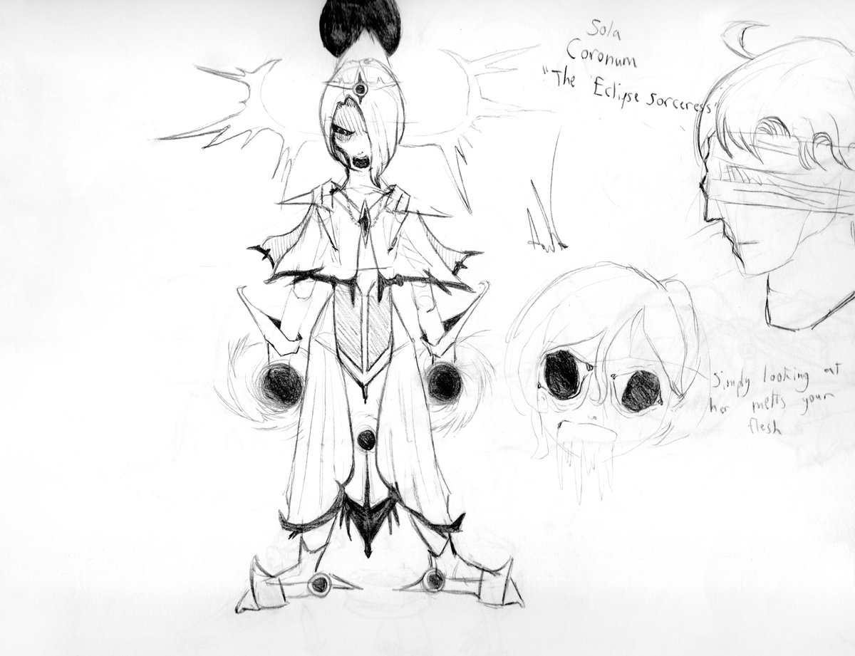 ThatOtakuGirl's tweet image. &quot;The Eclipse Goddess&quot; concept drawing I made (a week late, but I still just want to post it anyway) in light of the eclipse 
#EclipseSolar2024 
#sketchbook