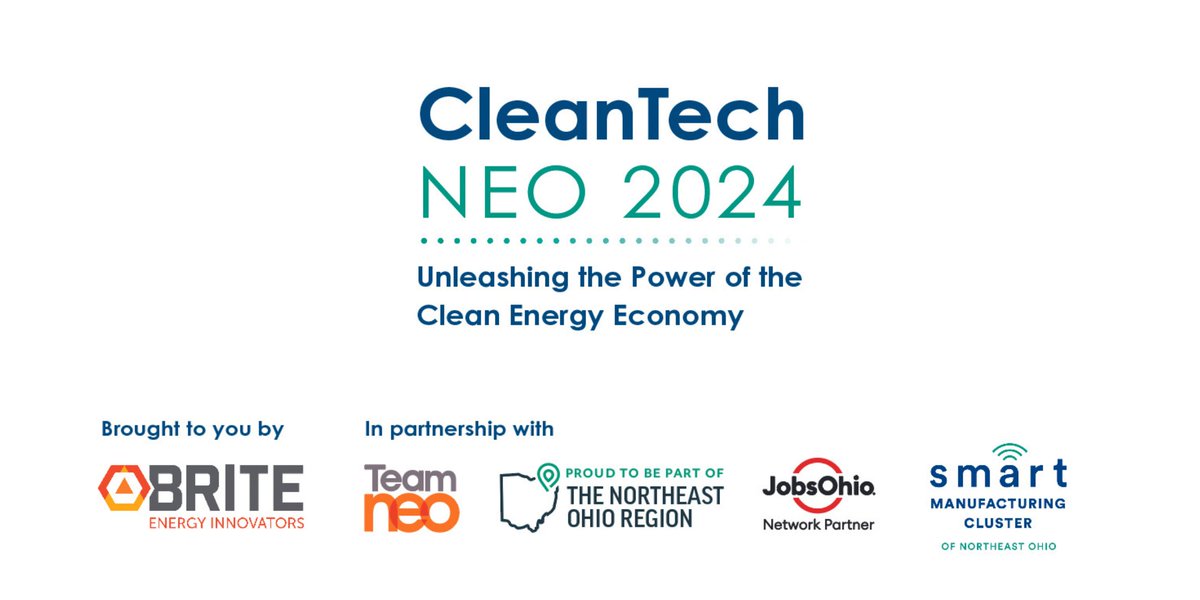 We're excited for CleanTech NEO 2024! Join us as we gain insights into the vast opportunities for funding the #Cleanenergy transition &amp; unleashing the energy revolution across #Ohio, Appalachia, &amp; the Midwest.

bit.ly/3JfPbWK