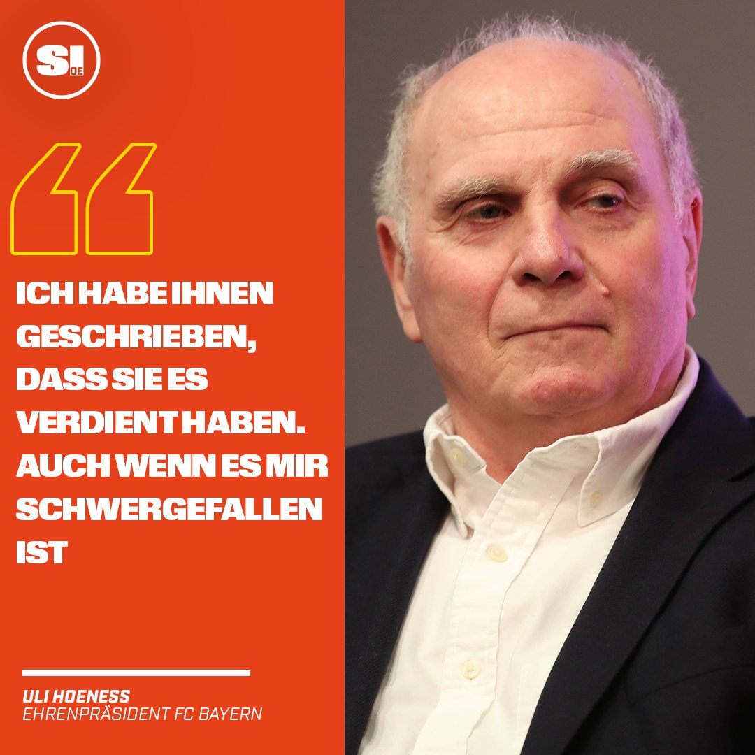 Bayern Ehrenpräsident Uli Hoeneß gratuliert Bayer Leverkusen zum Gewinn der Deutschen Meisterschaft. 'Ich habe ihnen geschrieben, dass sie es verdient haben. Auch wenn es mir schwergefallen ist', so Hoeneß. #Bayer #Leverkusen #Bundesliga #Hoeneß #FCBayern