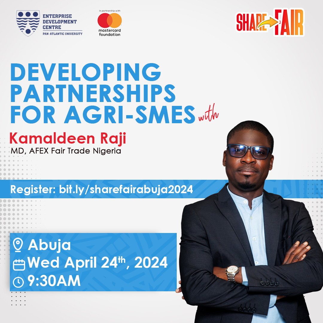 Join us for a transformative session with Kamaldeen Raji on Developing Partnerships for Agri-SMES in Abuja, Nigeria, on April 24th at 9:30 am. Ignite your entrepreneurial spirit and boost your business. Register now: bit.ly/sharefairabuja… #TNY #SmallBusiness #Networking