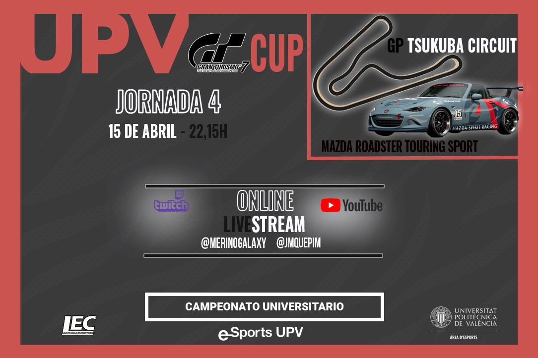 LEC Esports (@lecesports) on Twitter photo 🔴#GT7
🥳¿Quieres revivir viejos tiempos?
🚩Te esperamos esta noche en directo con la #UPVGTCUP de @upvdeportes
🇯🇵 Carrera 4 - Circuito de Tsukuba
⏰22:15h en directo
🎙️<a href="/fmerinogalaxy/">Fran Merino - Galaxy</a> y <a href="/JMQuepim/">Javier Moreno - Quepim</a>
📺twitch.tv/upvgtsport
❤️#lecesports #esports #simracing 🔴#GT7
🥳¿Quieres revivir viejos tiempos?
🚩Te esperamos esta noche en directo con la #UPVGTCUP de @upvdeportes
🇯🇵 Carrera 4 - Circuito de Tsukuba
⏰22:15h en directo
🎙️<a href="/fmerinogalaxy/">Fran Merino - Galaxy</a> y <a href="/JMQuepim/">Javier Moreno - Quepim</a>
📺twitch.tv/upvgtsport
❤️#lecesports #esports #simracing