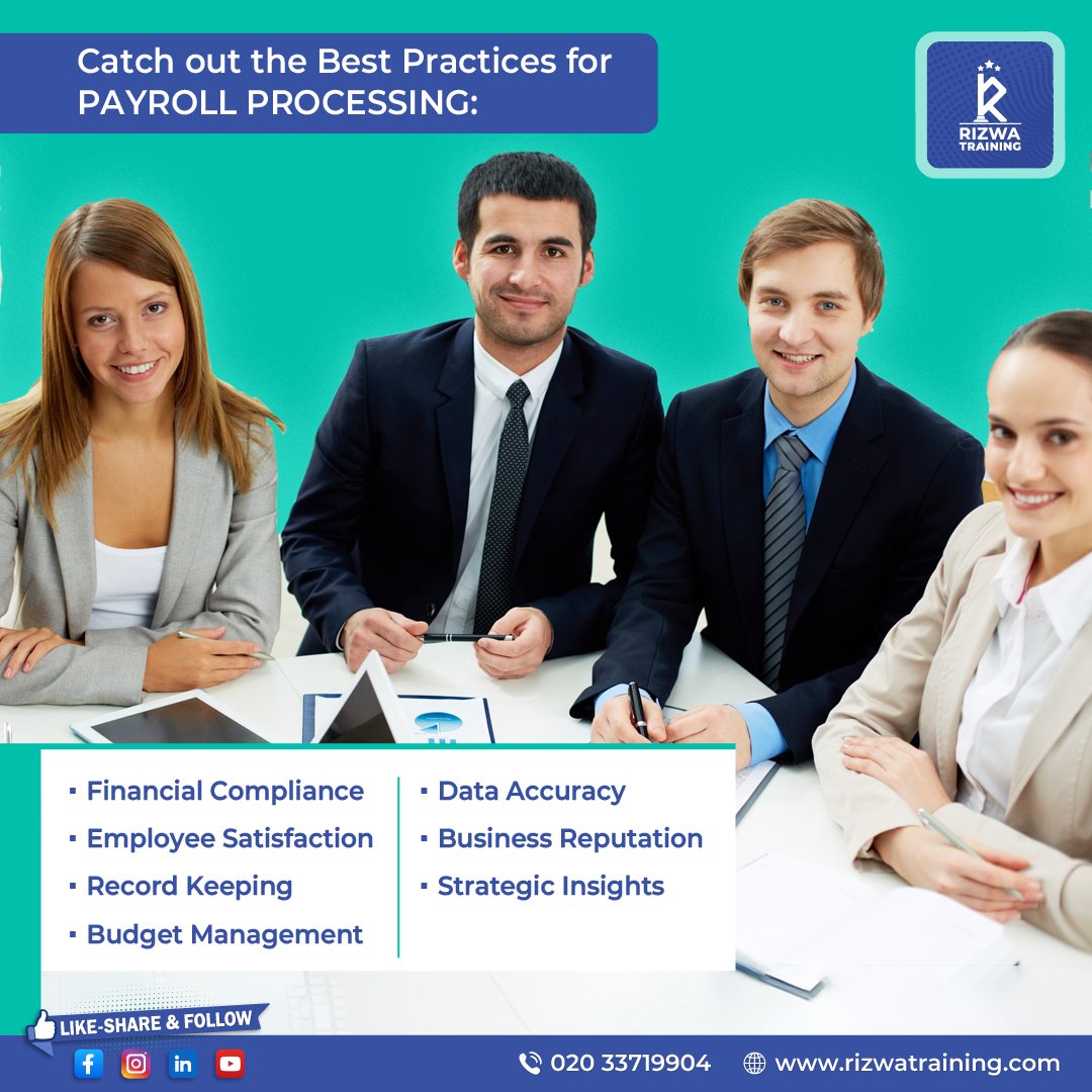 rizwatraining's tweet photo. Learn how to master payroll processing with Rizwa Trainings' recommended best practices for seamless operations.

#Accounting #payroll #bestpractices https://t.co/Aown7ruGNa