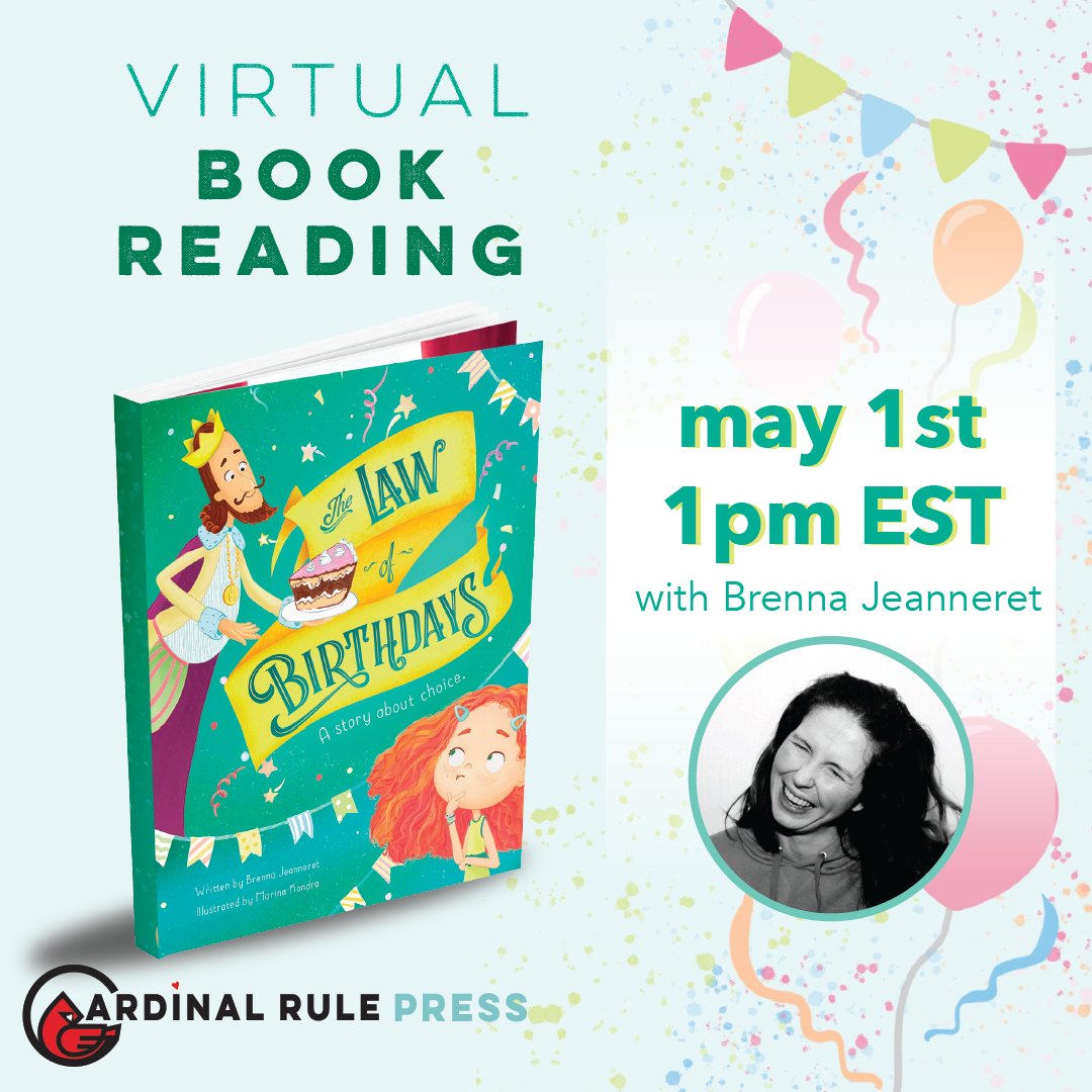 #kidlit #WritingCommunity My debut book THE LAW OF BIRTHDAYS illustrated by Marina Kondra and published by @CardinalRulePrs is coming May 1st and I want to invite all of you to the virtual launch! Sign up here 👇 cardinalrulepress.lpages.co/the-law-of-bir…