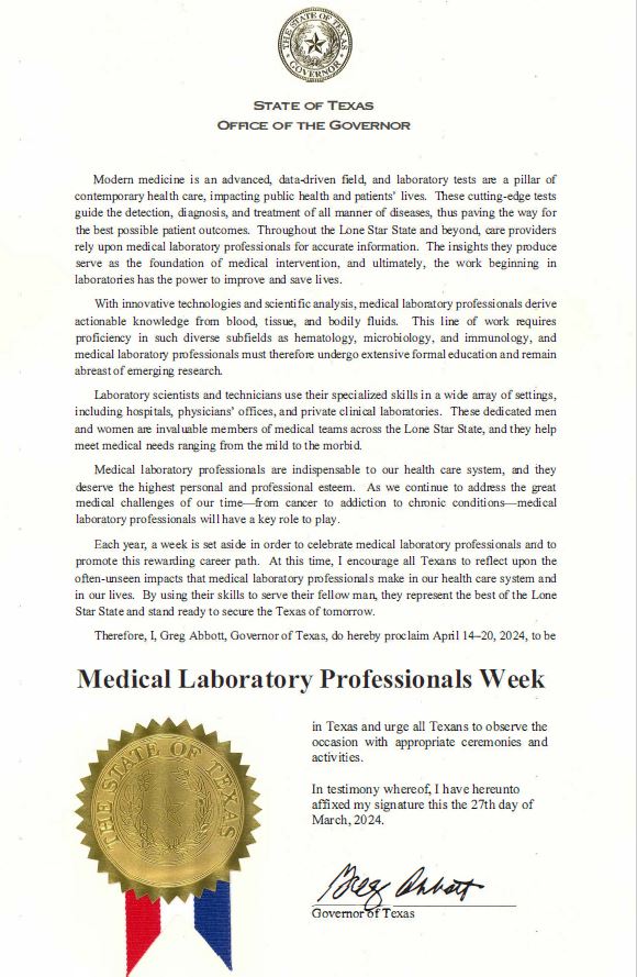 Thank you ALL for ALL you do each & every minute of EVERY DAY!

#WeSaveLivesEveryday in the #MedicalLaboratory!

#MLPW #ASCPMLPW2024 #Lab4Life #Labucate

CC: @GovAbbott @ASCP_Chicago @ASCLS @TACLS1 @APHL @ASMicrobiology @txst_news @txsthealth 
Learn more: asm.org/Articles/2020/…