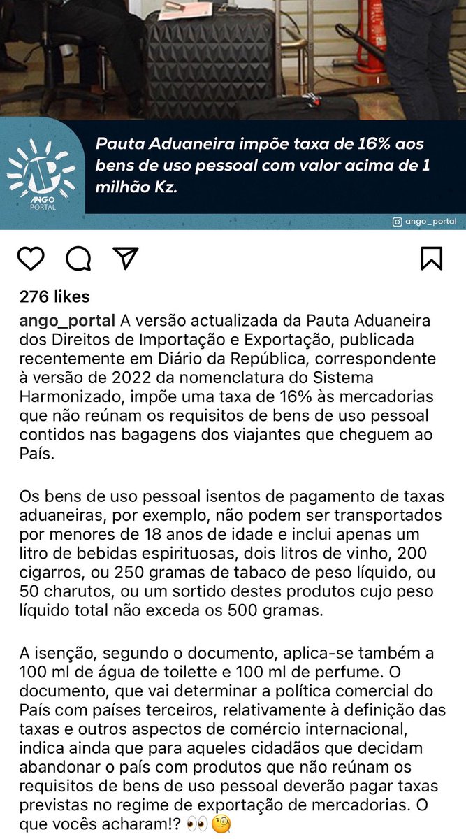 salumc's tweet photo. Mas quem é que está a aconselhar esses  senhores então?!😱 Que raio de pais é que Angola 🇦🇴 se tornou para punirem assim o povo. E mais, vocês sabiam que os deputados têm isenção de impostos aduaneiros?💁🏾‍♂️ https://t.co/Ty2p84HaDX