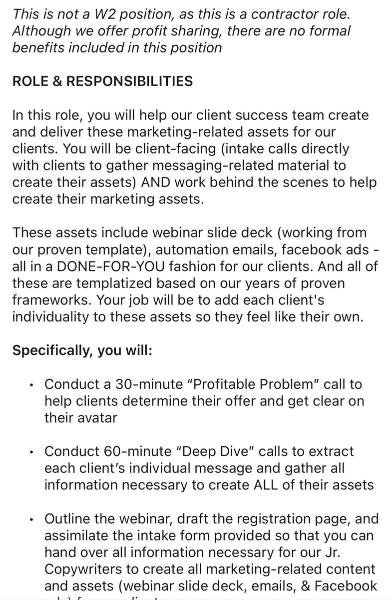 realBrookNash's tweet photo. “This isn’t a job. This is a passion.” 

— job description for a contract role at $3k/mo with zero benefits https://t.co/T1I635BOlG