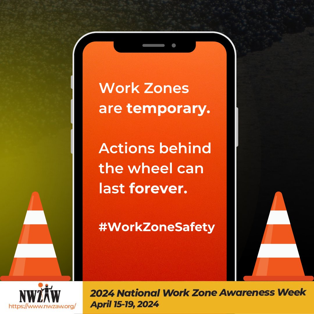 MidlandAsphalt's tweet photo. National Work Zone Awareness Week (NWZAW) is held annually at the start of construction season to encourage safe driving through highway work zones. Pay extra attention when driving through work zones to keep workers and drivers safe. #nwzaw #workzonesafety https://t.co/avgVqCMMqg