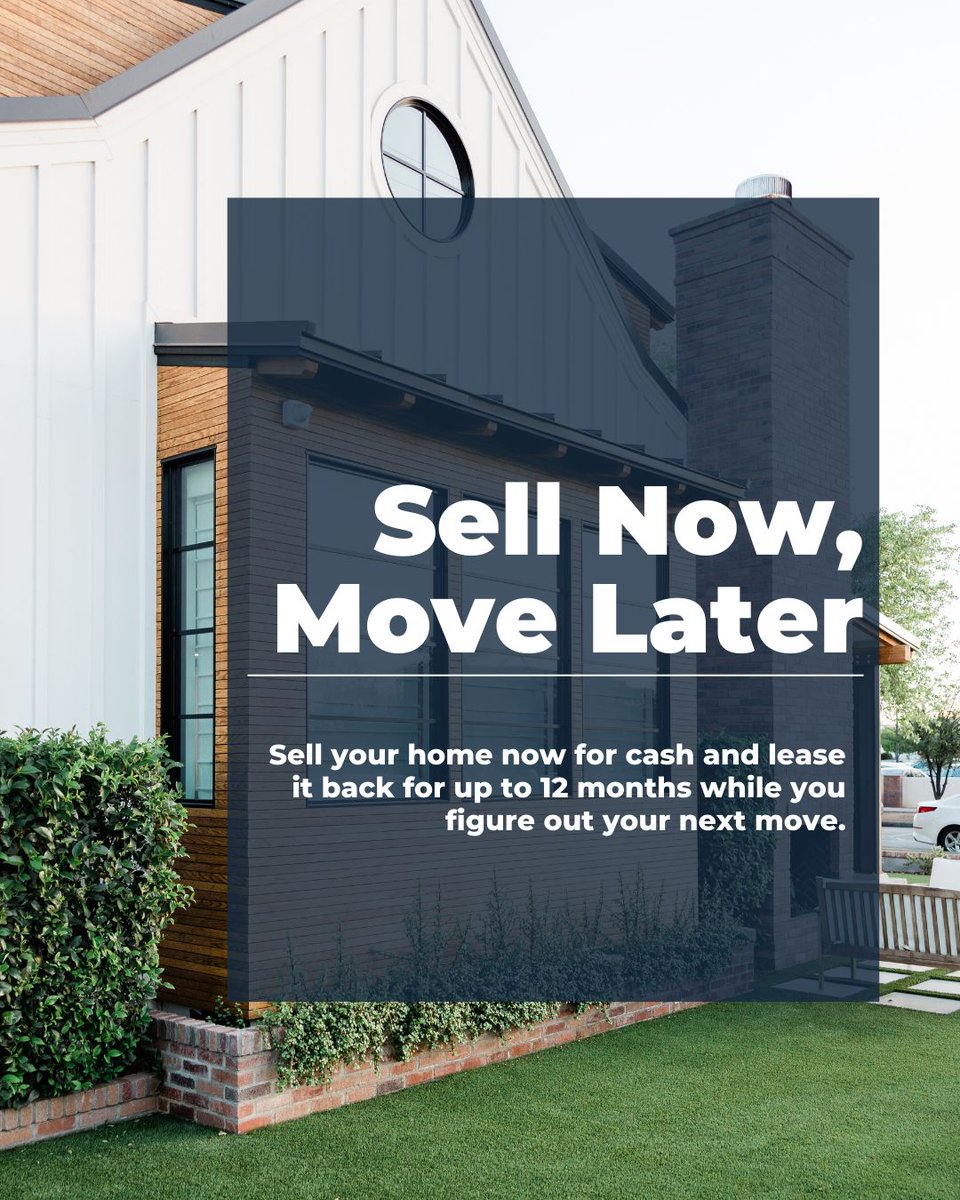 😀I am excited to offer a unique opportunity that allows you to sell your home for cash and lease it back for up to 12 months while you figure out your next move.

📌Call us at 407-552-5281 and START PACKING!

#RedManGroup #RealBrokerLLC #RedmanGroupBrokeredByRealBrokerLLC