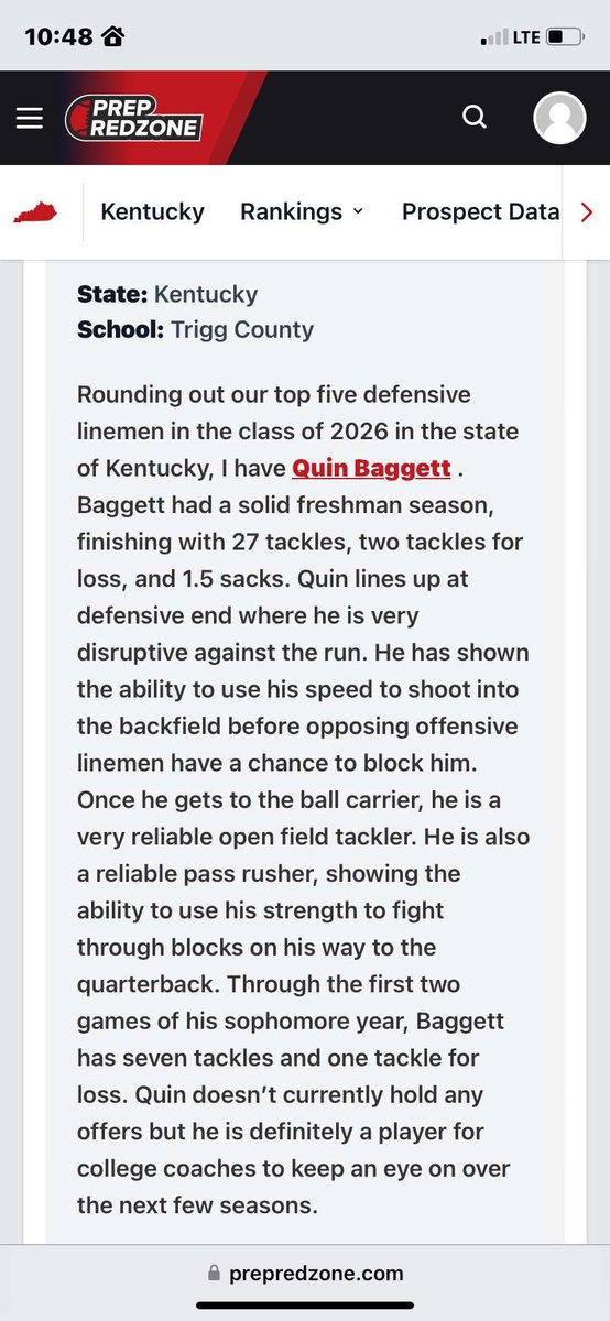 Check out Quin Baggett on <a href="/Hudl/">Hudl</a> hudl.com/profile/179634… #hudl