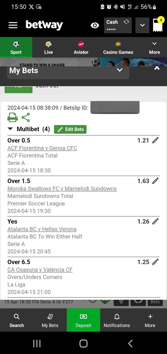 Let's try something out
3+ odds let's go!!!!!!
#BetwaySquad
#betway 
🍏 🍏 🍏 🍏