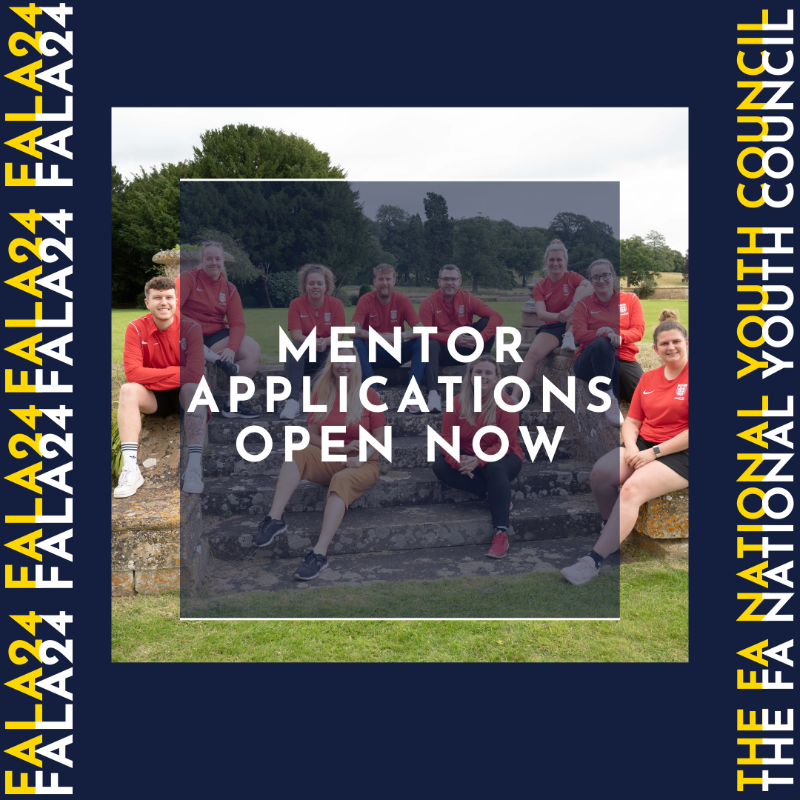 EnglandFootball's tweet photo. Want to become a #FALA24 mentor? 🙌
 
Applications are now open for @thefa_nyc Leadership Academy 2024/25 🗳️